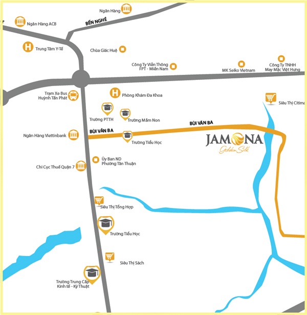 Khu căn hộ Jamona Golden Silk tọa lạc tại vị trí đắc địa thuộc quận 7