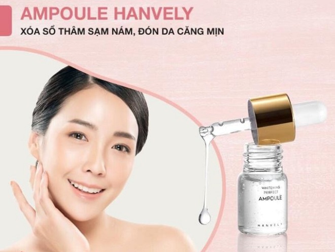 review ampoule tốt nhất whitening perfect ampoule hanvely