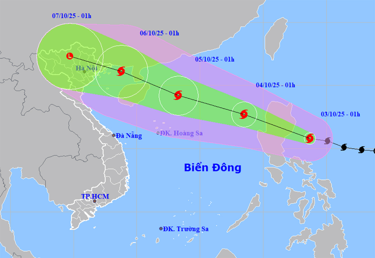 Dự Báo Thời Tiết Hôm Nay 3/10: Bắc Biển Đông gió mạnh cấp 12, cảnh báo sóng cao 6m
